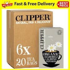 Image of Clipper Organic Chamomile Tea Bags | 120 Infusion Teabag Sachets (6 x Boxes of