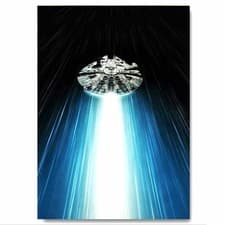 Image of The Millennium Falcon from Star Wars in Hyperspace Metal Waterproof Sign