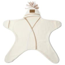 Image of Clair de Lune Star Fleece Baby Wrap Blanket 6-12 Months (Cream)