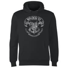 Image of Official Harry Potter Hogwarts Crest Hoodie Adults - Black