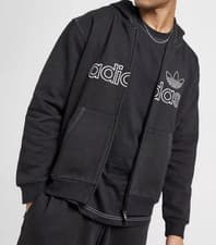 Image of Adidas Script FZ Hoodie Men's  Black Size XS Brand New With Tags