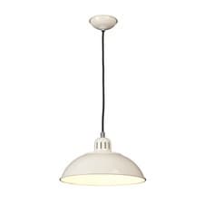 Image of 1 Bulb Ceiling Pendant Light Fitting Cream LED E27 60W Bulb