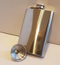 Image of STAINLESS STEEL HIP FLASK 4oz WITH FUNNEL GIFT BOXED - Ideal Gift