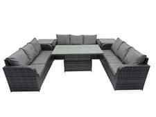 Image of Fimous Outdoor Garden Furniture Set 9-12 Seater Wicker Rattan Furniture Sofa Set