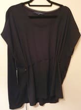 Image of French Connection Black Crepe Light Lace Trim Top- S BNWT