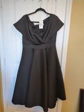 Image of QUIZ Women's BARDOT Skater Midi DRESS SIZE 14 NWT Black