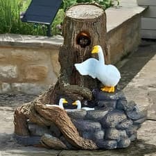 Image of Solar Garden Water Fall 50cm Large Outdoor Decoration Water Feature Hybrid Power