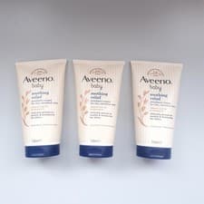 Image of 3x Aveeno Baby Soothing Relief Emollient Cream For Dry Sensitive Skin, 150ml