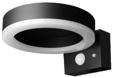 Image of 6W Endura Style Single Circle Solar Wall Light 3000K Warm White 400Lm Ip44 Black