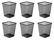 Image of OSCO Black Wiremesh Waste Bin | Square | 6 Pack | Height - 30 cm | Width - 25 cm