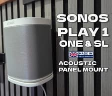 Image of Sonos One wall bracket mounts for Acoustic Panel PAIR – No Drill