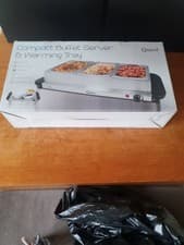 Image of Quest 16520 Stainless Steel Compact Triple Buffet Server and Warming Tray, 200W