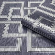 Image of Belgravia Amara Square Navy/Silver Metallic Heavyweight Vinyl Wallpaper GB7380