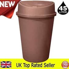Image of Rose Gold Kitchen bin Touch Top Bin plastic recycling bin press waste Bin - 45L
