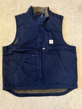 Image of Carhartt Men's Washed Duck Sherpa-Lined Mock-Neck Vest size Medium