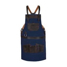 Image of Genuine Leather Apron Pockets Cowhide Canvas Butcher Cheff BBQ Home Apron