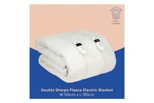 Image of Russell Hobbs Electric Blanket, Sherpa Fleece Heated Double Fitted Underblanket