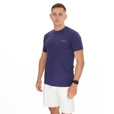 Image of Ted Baker Mens Plain T-Shirt Supersoft Short Sleeve Crew Cotton Blend Black Navy