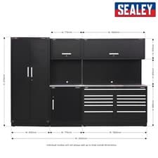 Image of Sealey APMSCOMBO2SS Modular Storage System Combo Stainless Steel Worktop
