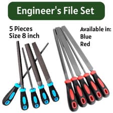 Image of 5x 8'' Engineers File Set Round Flat Triangular Half-Round Square Metal Wood UK