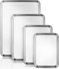 Image of Baking Tray Set of 4, Essentials Stainless Steel Oven Tray Sets, Easy Cleaning