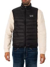 Image of EA7 Men's Woven Down Gilet, Black