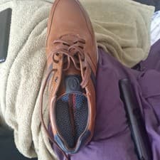 Image of Brand New Never Worn mens Brown shoes size 12 Casual Style With Black Stripe