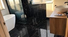 Image of 600x1200 Black Marble Effect Porcelain Tiles Sample Cut High Gloss Wall & Floor