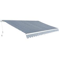 Image of Folding Awning Manual Operated 500 cm Blue/White