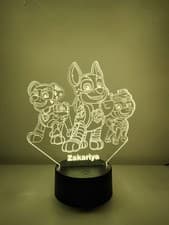 Image of 3D LED night lamp - Paw Patrol Trio