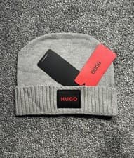 Image of Hugo Boss Men's Beanie Hat One Size Grey Same Day Shipping Brand New with Tags