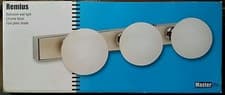 Image of Modern Silver Chrome & Glass Bathroom Ceiling or Wall 3 Light IP44 Zone 1 2 3