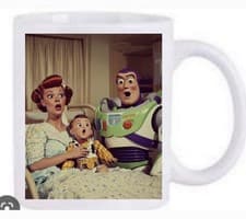 Image of Buzz lightyear and woody toy story joke Mug New And Dishwasher Proof