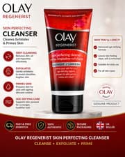 Image of Olay Regenerist Skin Perfecting Cleanser Face Wash Exfoliating Anti Ageing