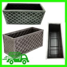Image of Large Grey Pewter Grey 70cm Long Lazio Trough Indoor Outdoor Garden Planter