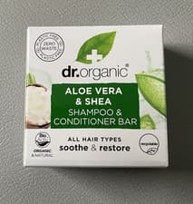 Image of Dr. Organic Aloe Vera & Shea Shampoo & Conditioner Bar 75g BNIB Freepost Vegan