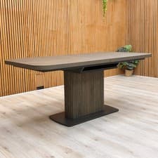 Image of Furniture Village ‘Jai’ Extending Dining Table Dark Oak Solid Large 180-230cm