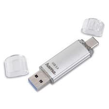 Image of Hama 64Gb USB Flash Drive with USB 3.0 & USB 3.1 Type-C Silver, 00124163 64 GB