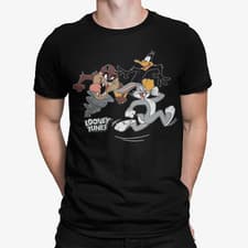 Image of Looney Tunes Trio Bugs Bunny Daffy Duck Taz Official Men's T-Shirt Cartoon Tee