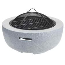 Image of Round Fire Pit Folding Patio Garden Bowl Outdoor Camping Heater Log Burner