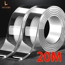 Image of Heavy Duty Double-Sided Nano Tape Reusable Strong Stick Mounting Gel Clear Tape