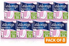 Image of Always Ultra Sensitive Normal Sanitary Pads Size 1 Pack of 8 x 16