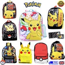 Image of Official Pokemon Backpack Pikachu Ready For Battle Kids Boys Girls School Bags