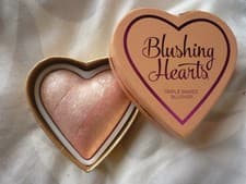 Image of Revolution Blushing Hearts Triple Baked Blusher Peachy Pink Kisses 10g