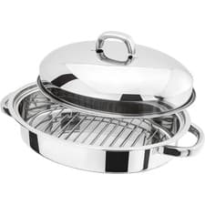 Image of Judge Stainless Steel Oval Roaster with Rack & Lid 32cm Oven Safe