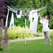 Image of BRABANTIA LIFT-O-MATIC 60m ROTARY AIRER WASHING LINE with GROUND SPIKE & COVER