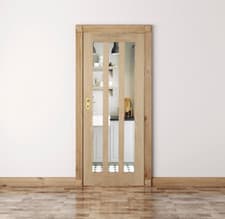 Image of internal door aston unfinished oak glazed - clear or frosted glass 3 light door