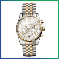 Image of MICHAEL KORS MK5955 Lexington Two-Tone Stainless Steel Chrono Womens Watch 38mm