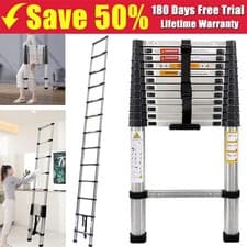 Image of 2.6M-3.8M Heavy Duty Multi-Purpose Stainless Steel Telescopic Ladder No-slip