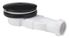 Image of Black DN40 Slim Shower Drain Waste Trap Flat 24l/min